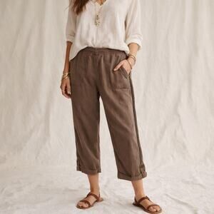 Coldwater Creek Boho Womens Sz 14 Olive Green Cargo Tensel Pants Jungle Hippie